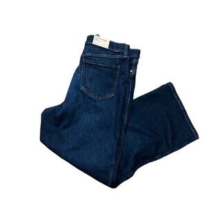 L.L. Bean high rise wide leg jeans dark wash indigo blue plus size 18 women NWT